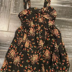 Candies Sundress Juniors Size 13 Black with Red and Gold Design